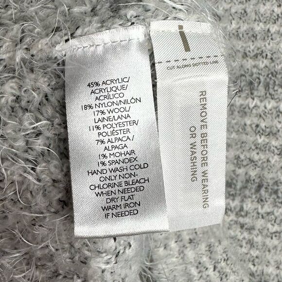 Loft Gray White Wool Fuzzy Sweater XL #D0958 - Picture 7 of 14